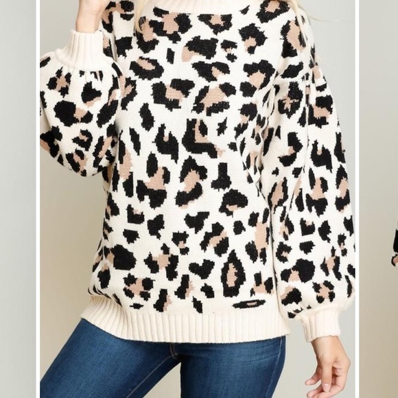 Super Soft Leopard Print Sweater - Picture 2 of 5